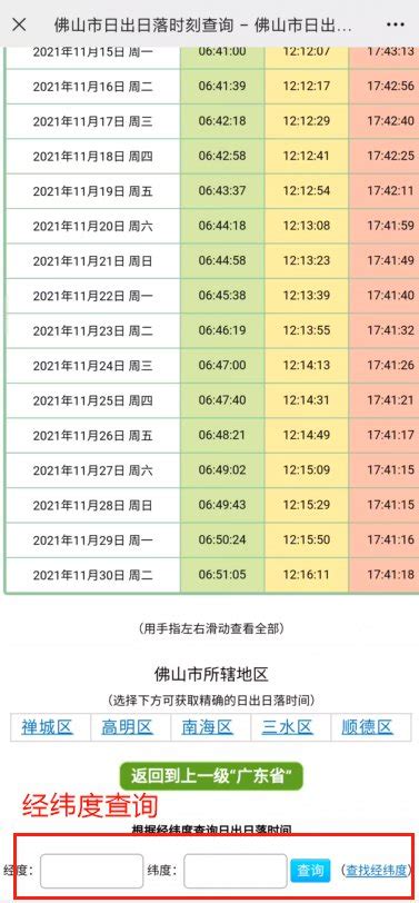 日出方位查詢|日出日落时间查询